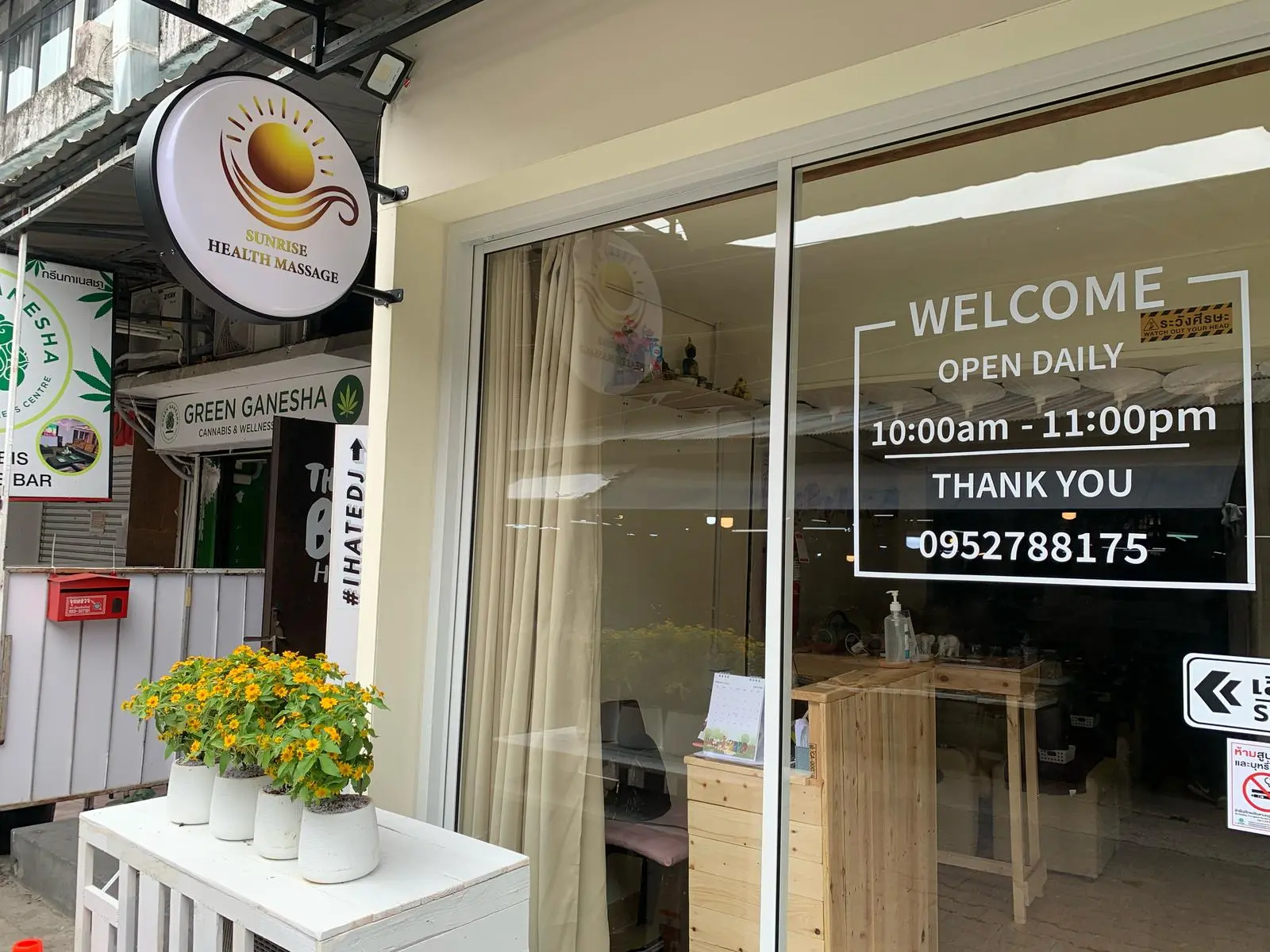 Client smiling after massage